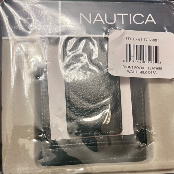 NAUTICA Men's Front Pocket Leather Wallet - Picture 1 of 5